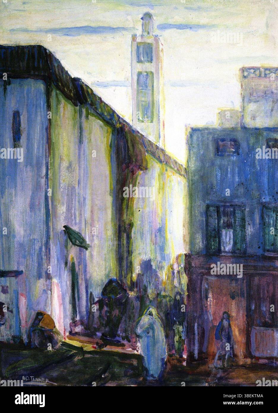 *In Constantine* di Henry Ossawa Tanner, creato intorno al 1908, ritrae una scena a Costantino, Algeria. Tanner, noto per le sue raffigurazioni di soggetti africani e mediorientali, cattura la ricchezza culturale della regione con la sua caratteristica miscela di realismo e profondità emotiva. Foto Stock