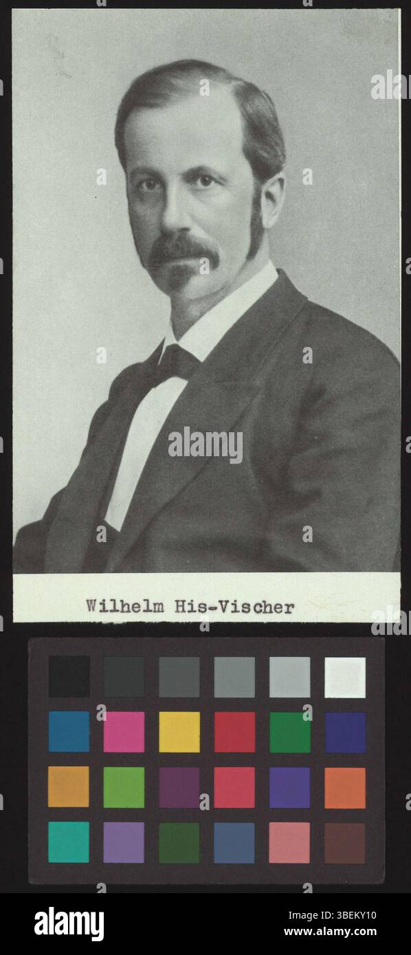 Una fotografia in bianco e nero di Wilhelm His-Vischer, creata tra il 1881 e il 1900, raffigurante l'anatomista ed embriologo svizzero noto per i suoi contributi allo studio dello sviluppo umano. Foto Stock