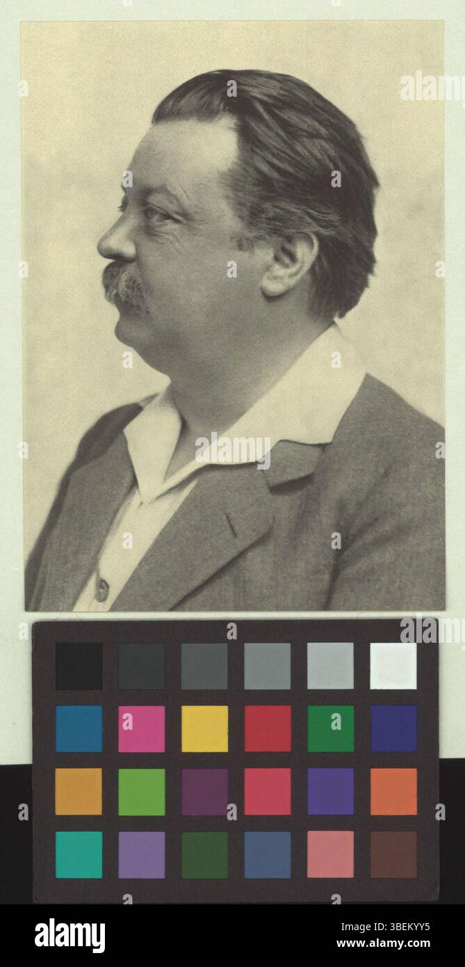 Una riproduzione fotografica in bianco e nero di un ritratto di Georg Haeser, creato intorno al 1916. La fotografia cattura un'immagine formale di Haeser. Foto Stock