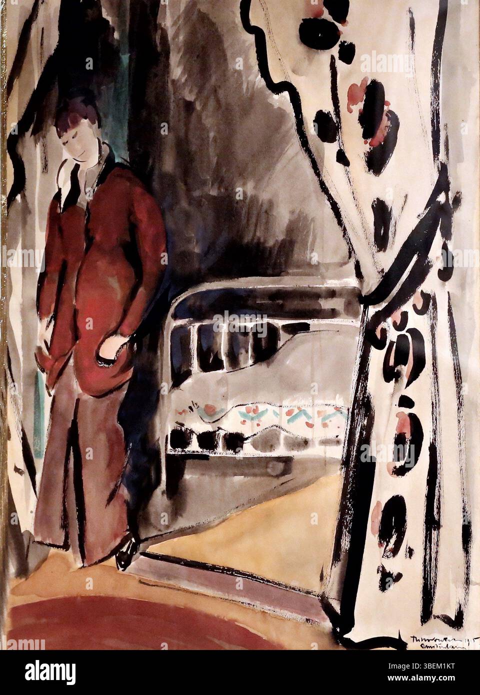 Un dipinto di Rik Wouters, 'Mélancolie du soir' (Melancolia della sera), creato prima del 1916 e ospitato nel Museo Ixelles. Il pezzo riflette l'esplorazione emotiva di Wouters della solitudine e dell'introspezione in un ambiente crepuscolo. Foto Stock