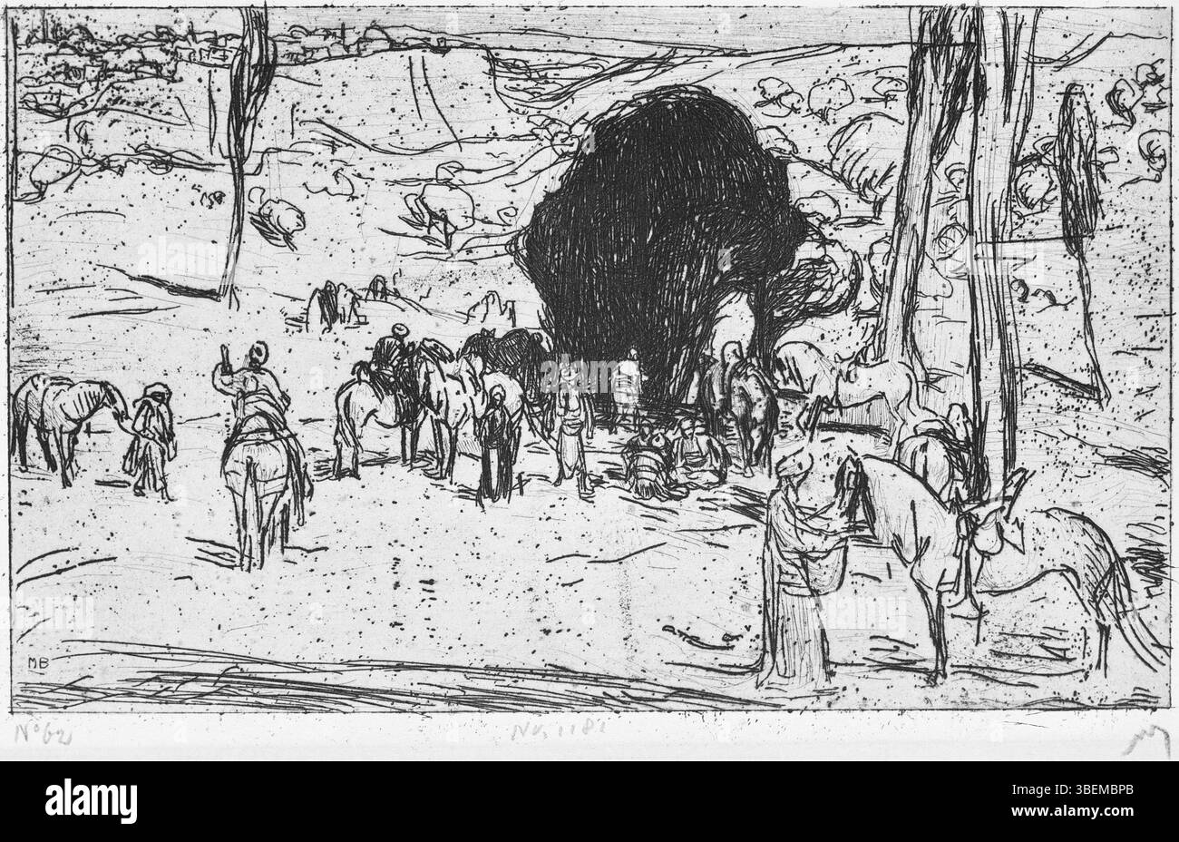 "Cavalleria", un dipinto di Marius Bauer (1867-1932), creato nel 1889. Il pezzo fa parte della collezione di Rijksdienst voor het Cultureel Erfgoed. Foto Stock