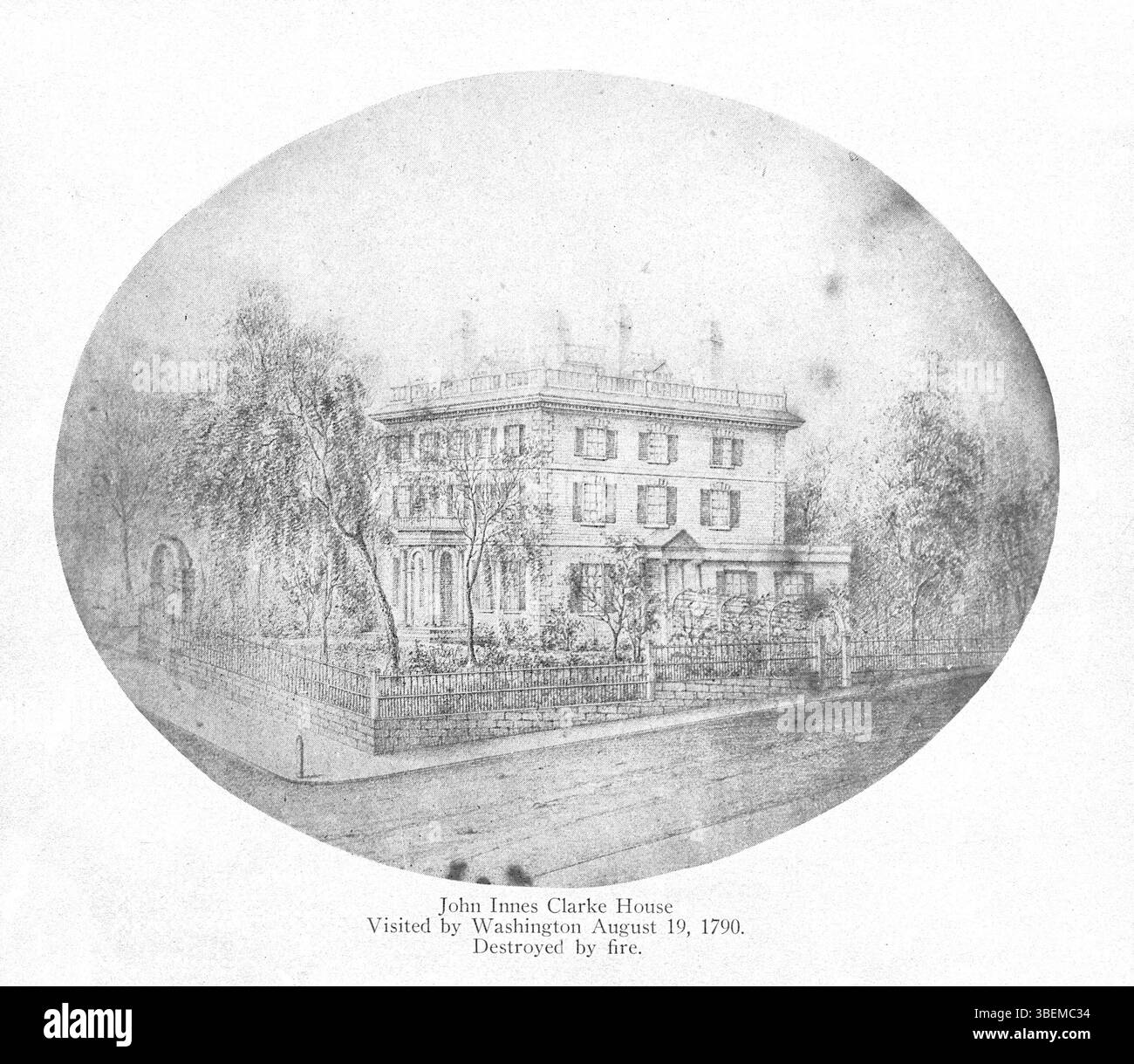 Immagini della casa di John Innes Clarke, dove George Washington soggiornò il 19 agosto 1790. Foto Stock