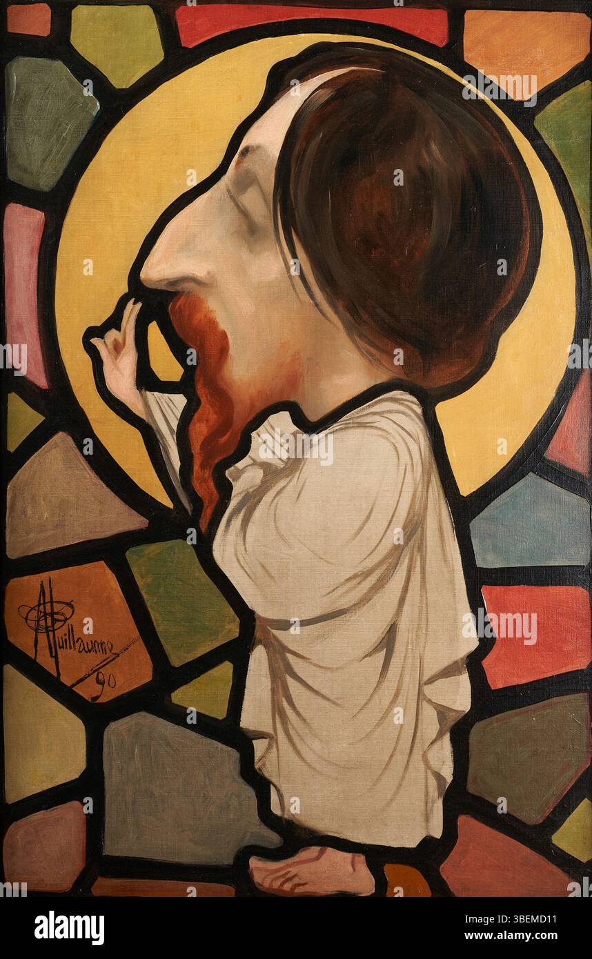 Guillaume, Albert (n.1873-02-14 - d.1942-08-10), Portrait-charge de Francois Forichon (titre principal), 1890. Huile sur Toile. Petit Palais, Musée des Beaux-Arts de la Ville de Paris. Foto Stock