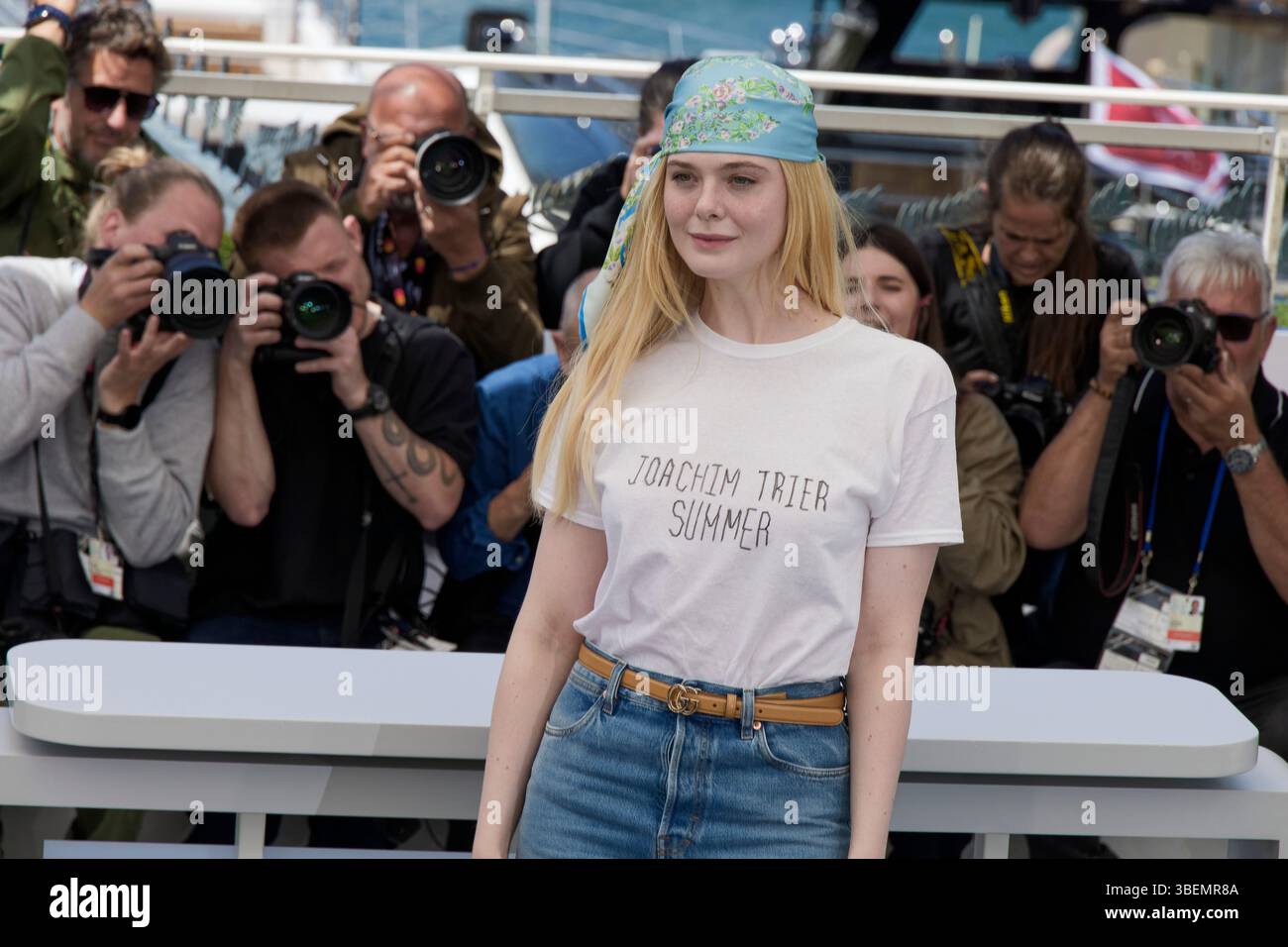 Cannes, Francia. 14 maggio 2025. Elle Fanning partecipa al Film Festival. Photocall ma Frère di Lise Akoka e Romane Gueret. Valeur Sentimentale. Foto Stock