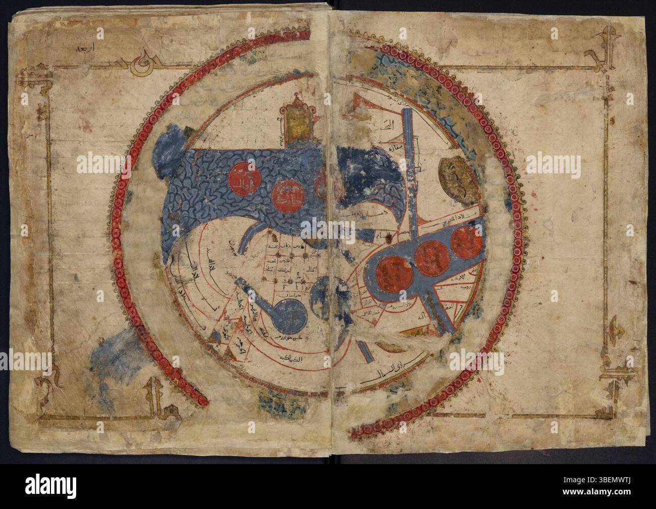 Una mappa del mondo del X secolo di al-Istachri, creata intorno al 890, che mostra la prima cartografia islamica e la comprensione geografica del tempo. Foto Stock