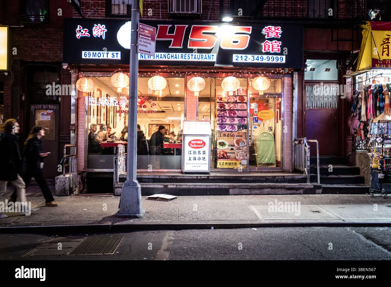 Chinatown di New york al crepuscolo Foto Stock