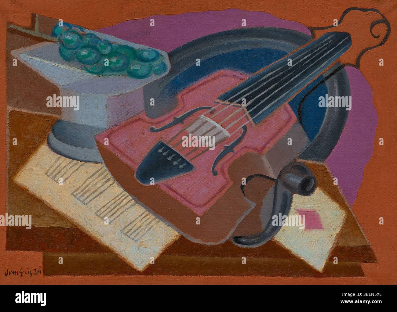 L'AS de carreau di Juan Gris (l'asso dei diamanti), dipinto tra agosto e dicembre del 1924, è un'opera cubista che integra elementi astratti con forme geometriche per riflettere lo stile modernista dell'artista. Foto Stock