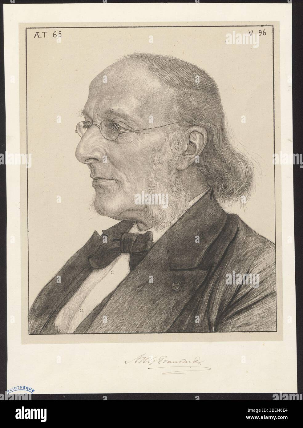 Questo ritratto anonimo è etichettato come 'AET. 65" e "96", indicando eventualmente l'età del soggetto o altri dettagli pertinenti. Il ritratto fa parte della collezione BWB 565, anche se ulteriori informazioni sull'identità del soggetto sono sconosciute. Lo stile è coerente con la ritrattistica del XVII secolo. Foto Stock