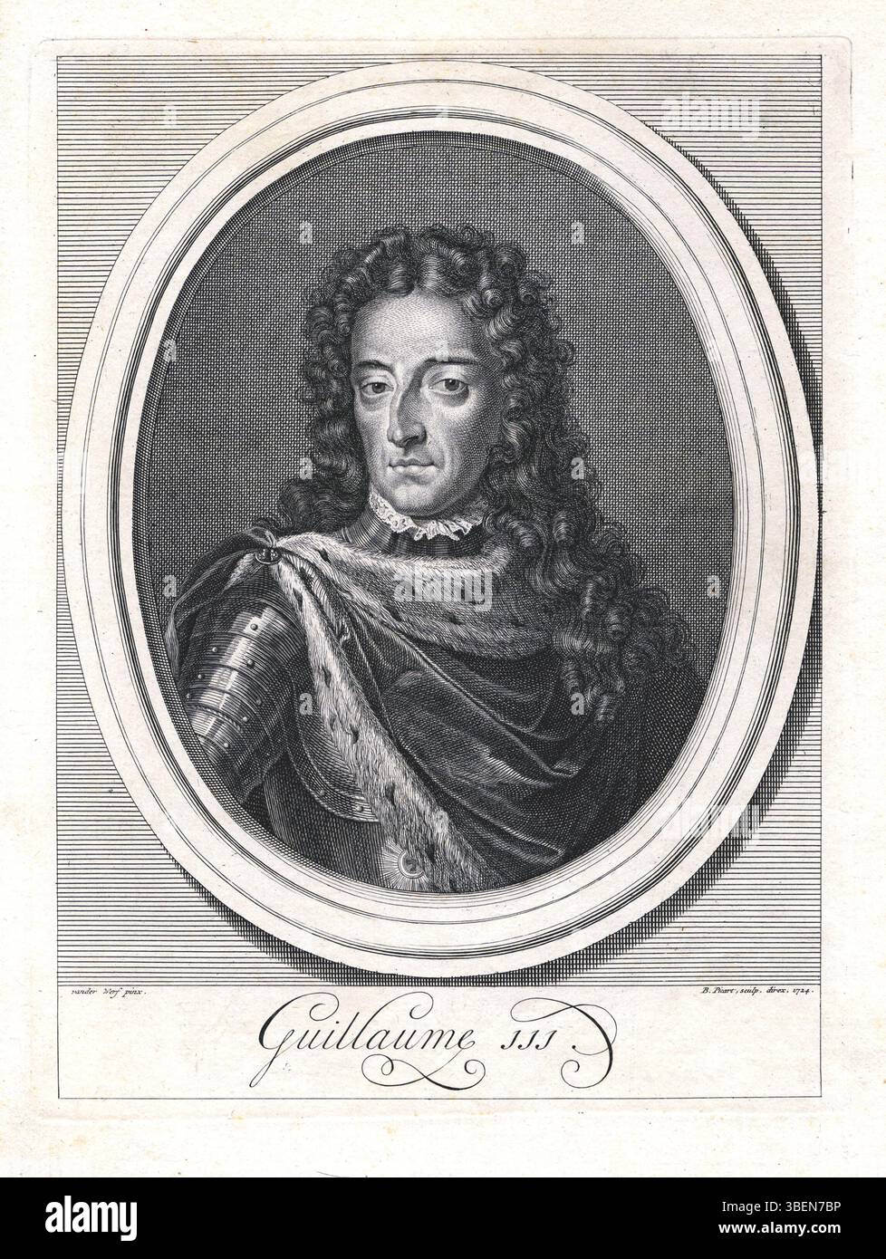 Questa stampa allegorica di Bernard Picart (1673-1733) raffigura temi biblici con rappresentazioni delle 9 Muse, fede, speranza, carità e sinagoga. La stampa è ornata da un bordo ornato e offre una spiegazione completa dei simboli. Riflette il contesto culturale e filosofico dell'epoca. Foto Stock