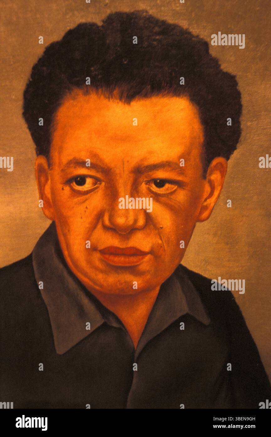 Ritratto di Diego Rivera dipinto da Frida Kahlo, 1937 Foto Stock
