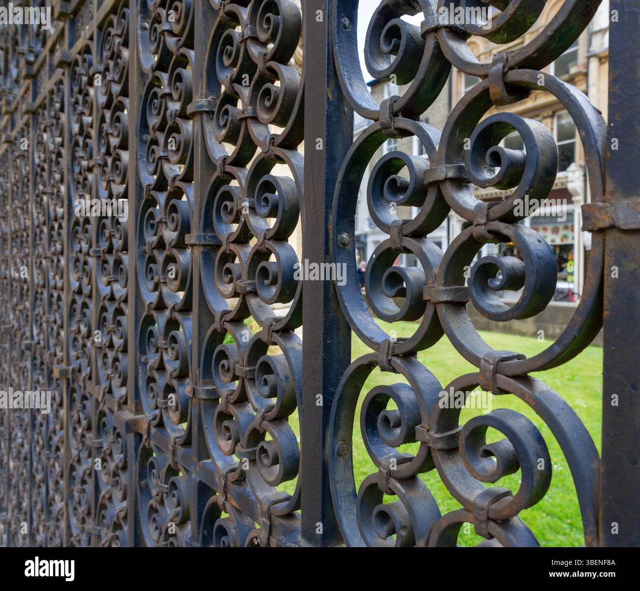 Ornato in ferro battuto St John's College Cambridge Foto Stock