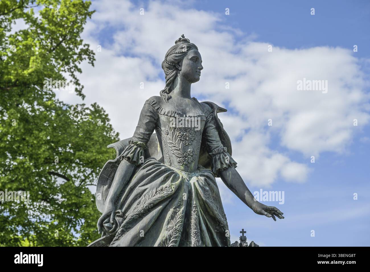 Monumento a Caterina II la grande, giardino del castello, Zerbst, distretto di Anhalt-Bitterfeld, Sassonia-Anhalt, Germania, Europa Foto Stock
