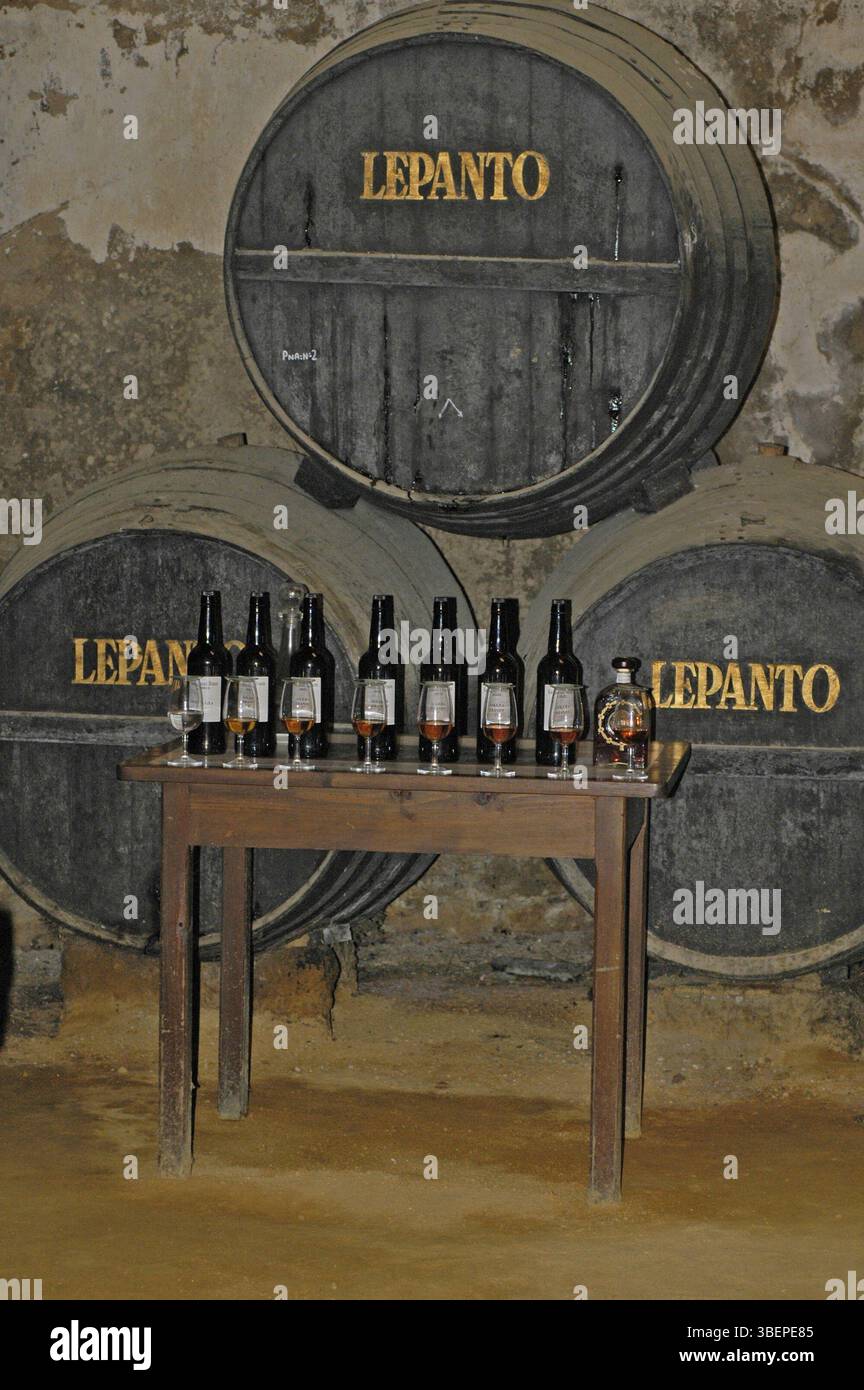 Brandy di diverse età, Tio Pepe Foto Stock