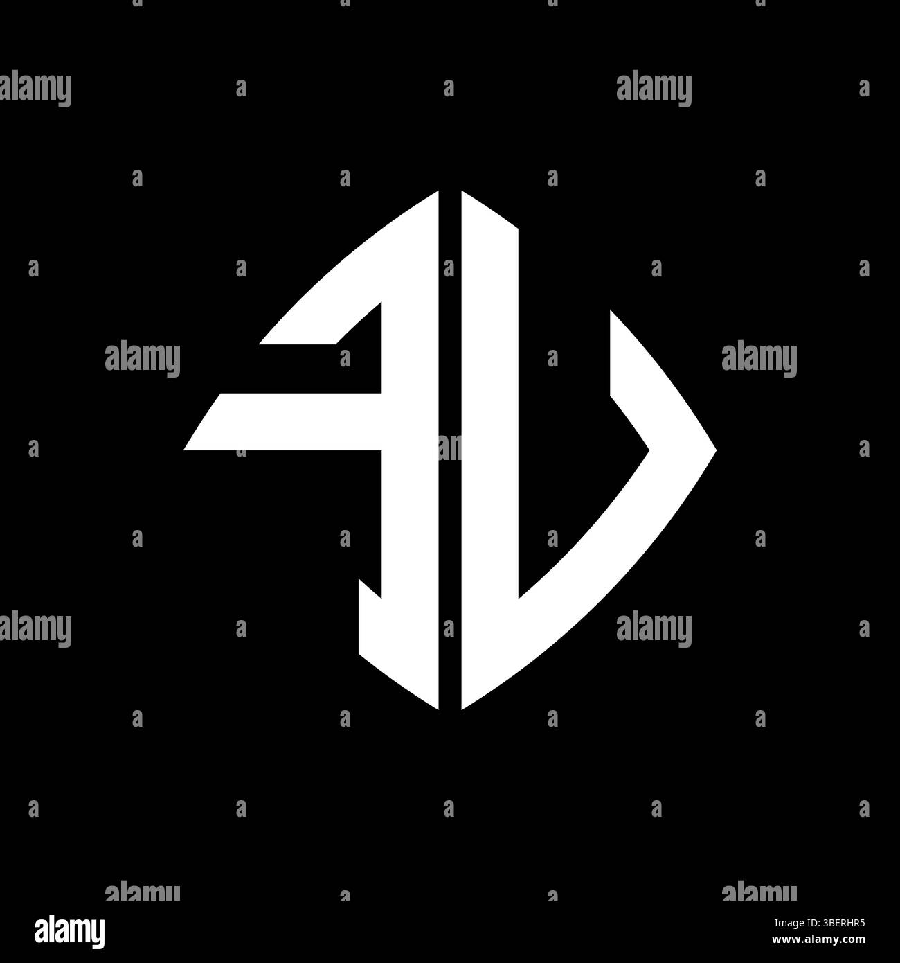 Monogramma iniziale con logo FV con design geometrico moderno rettangolare arrotondato su sfondo isolato, logo minimalista in stile geometrico. Illustrazione Vettoriale