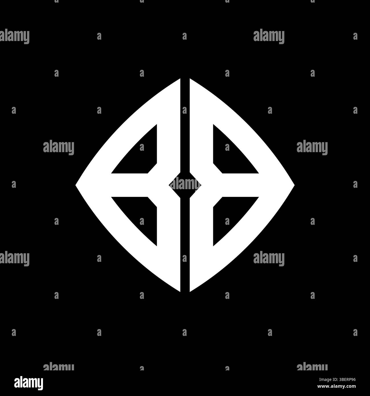 Monogramma iniziale con logo BB con design geometrico moderno rettangolare arrotondato su sfondo isolato, logo minimalista in stile geometrico. Illustrazione Vettoriale
