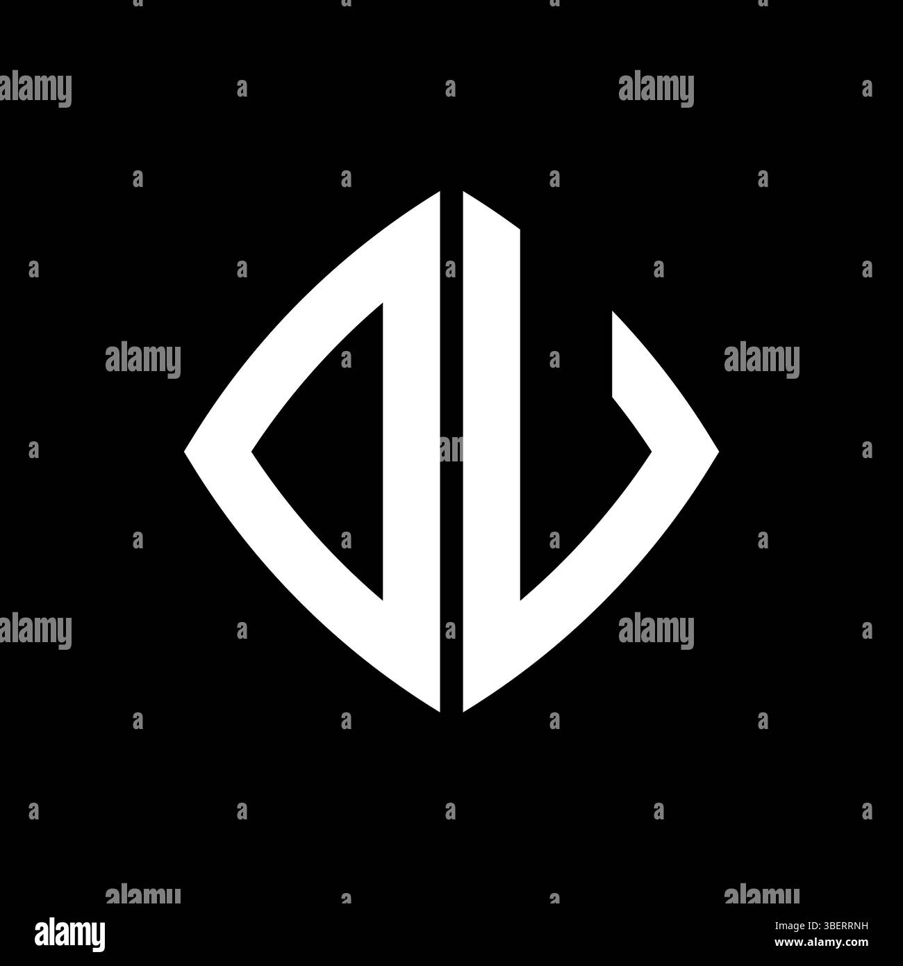 Monogramma iniziale con logo DV con design geometrico moderno rettangolare arrotondato su sfondo isolato, logo minimalista in stile geometrico. Illustrazione Vettoriale