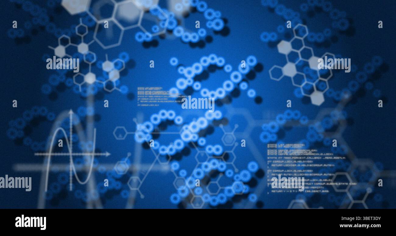 Immagine dell'elaborazione dei dati medici su sfondo scuro Foto Stock
