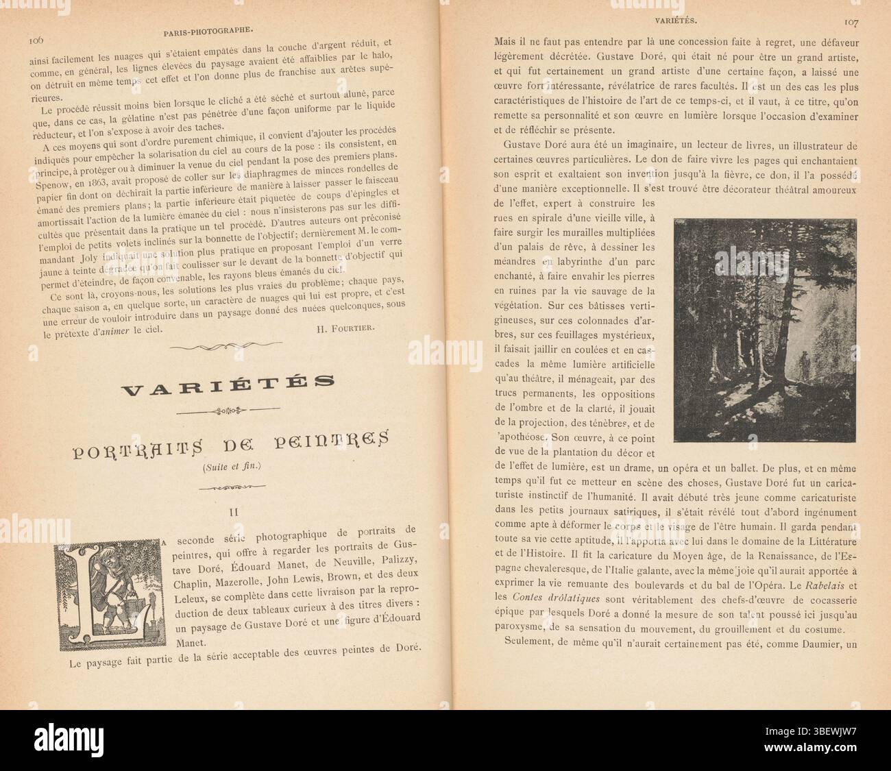 Francia, fotoreproduzione di un'immagine forestale, Francia, stampa fotomeccanica, riproduzione, pagina, foto, libri fotografici illustrati, altezza 75 mm, larghezza 61 mm, creatore, 1883 - 1893, carta, tipo automatico, nell'immagine di Foto Stock