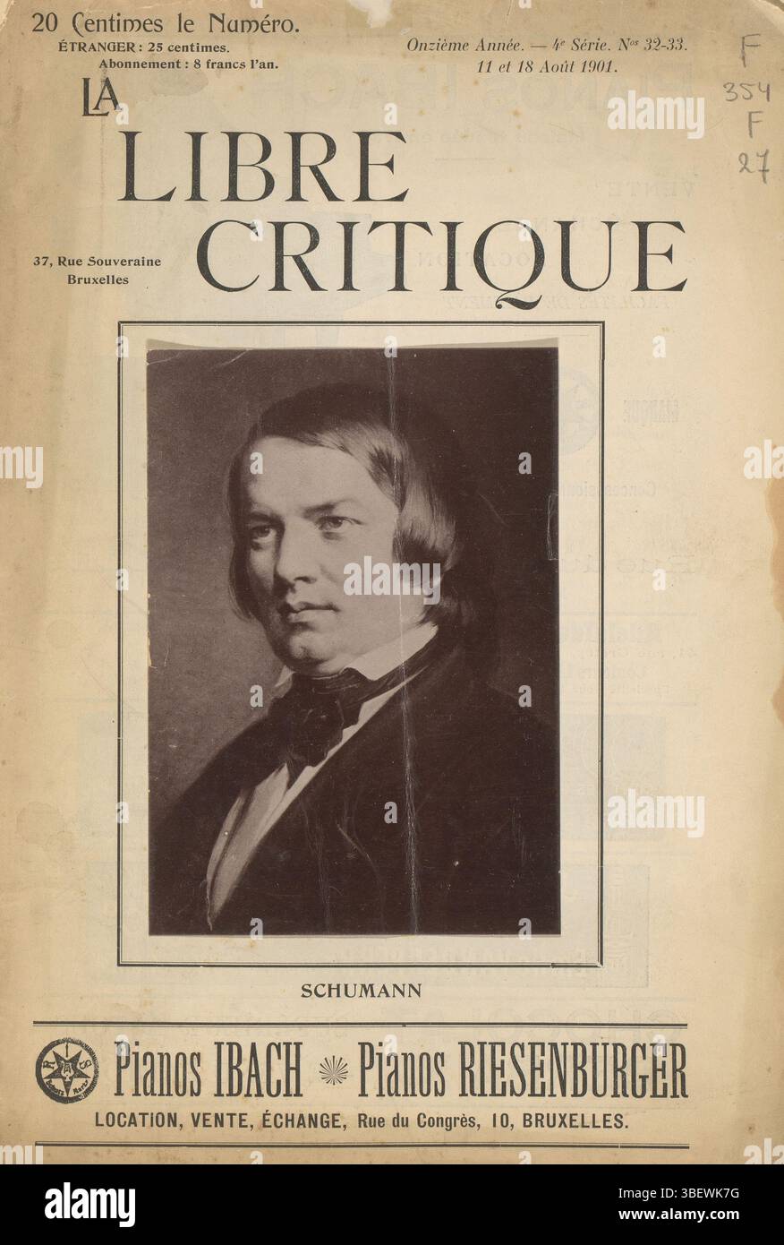 Schumann, Fotoreproduzione di un ritratto di Robert Schumann, stampa fotomeccanica, riproduzione, pagina, foto, libri illustrati fotografici, altezza 134 mm, larghezza 94 mm, maker, 1891 - 1901, carta, collotipo, stampa leggera Foto Stock