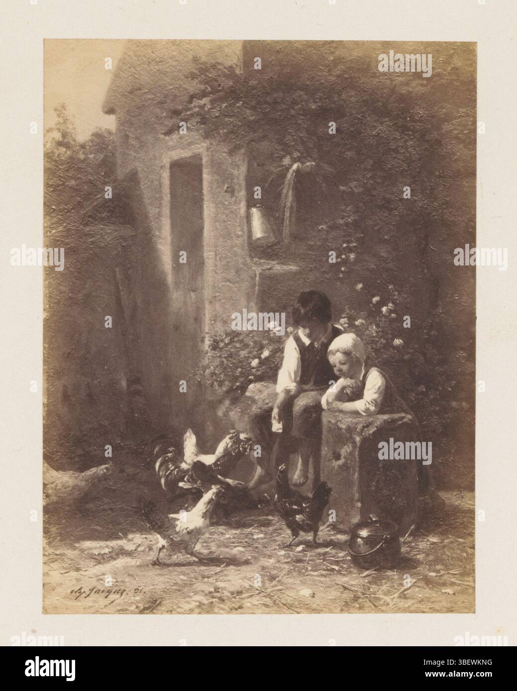 Jacques, CH., Fotoreproduction of le repas partagé by CH, Jacques, fotografia, fotografia, riproduzione, pagina, foto, libri fotografici illustrati, altezza 148 mm, larghezza 112 mm, fotografo, 1858 - 1863, carta fotografica, carta fotografica, stampa album, stampa di albumina Foto Stock