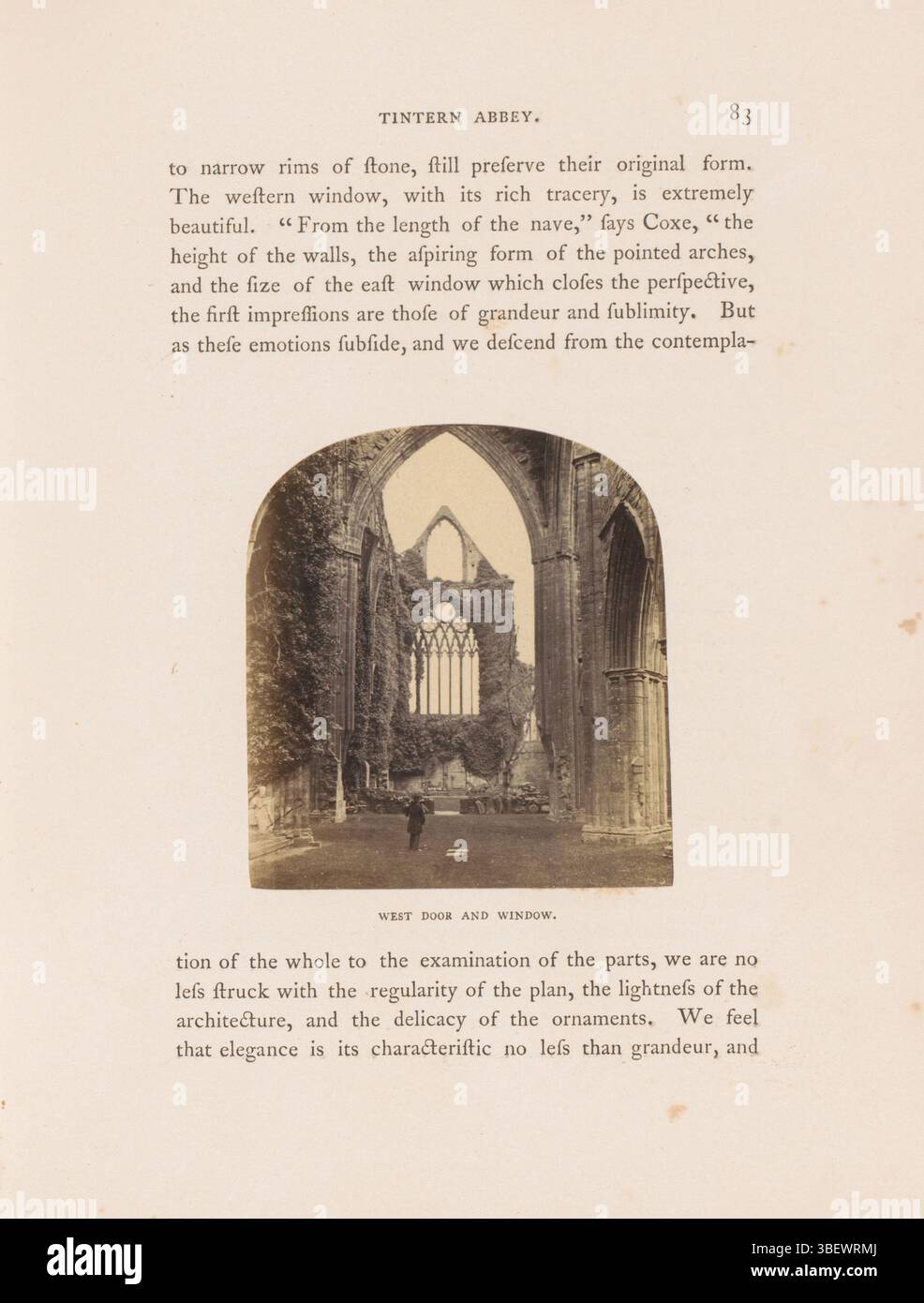 Tintern Abbey, Sedgfield, William Russell, West door and window, Westportal of Tintern Abbey, fotografia, foto, pagina, foto, libri illustrati fotografici, altezza 74 mm, larghezza 68 mm, inglese, 1826 - 1902, fotografo, 1857 - 1862, carta fotografica, carta fotografica, stampa album, stampa di albumina Foto Stock