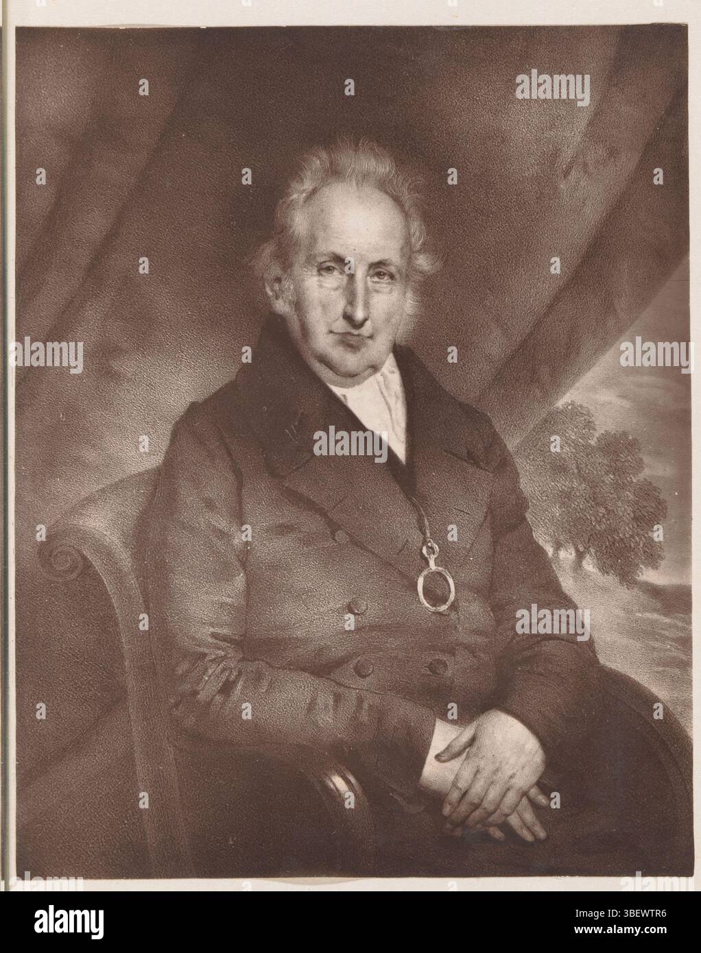 Woodbury Permanent Photographic Printing Company, fotoreproduzione di un dipinto, raffigurante un ritratto di Oswald Leycester, stampa fotomeccanica, riproduzione, pagina, foto, libri illustrati fotografici, altezza 133 mm, larghezza 105 mm, fotografo, 1866 - 1876, carta, Woodburytype, clichémaker Foto Stock