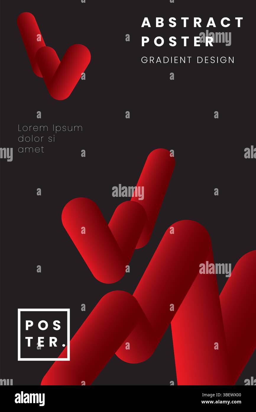 Striscione in miscela sfumata minimalista. Poster linea onda fluido movimento. Design semplice e futuristico del modello di copertina. Modello di social media Illustrazione Vettoriale