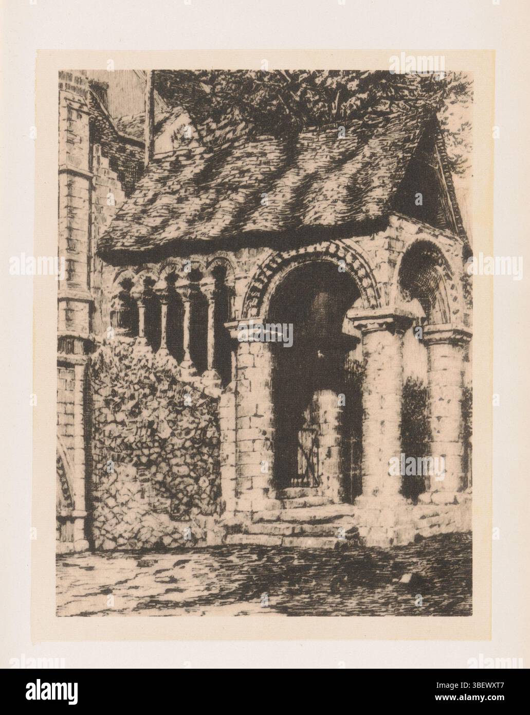 Norman Porch, Fotoreproduzione di un ritratto della Cattedrale di Canterbury, stampa fotomeccanica, riproduzione, pagina, foto, libri illustrati fotografici, altezza 152 mm, larghezza 119 mm, creatore, creatore, 1882 - 1892, carta, collotipo, stampa leggera, concetto di lavoro Foto Stock