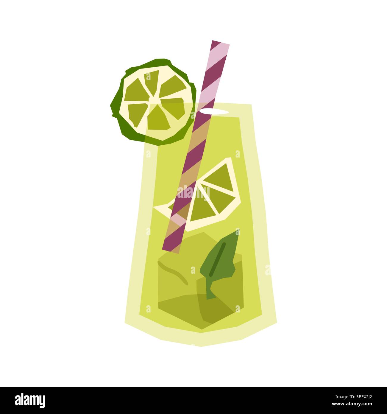 Illustrazione bevanda estiva lime Illustrazione Vettoriale