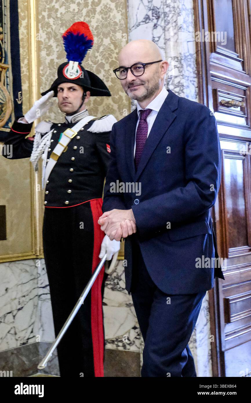 Roma, Italia. 30 maggio 2025. Fabio Pinelli, vicepresidente CSM, in occasione della relazione annuale sul 2024 della Banca d'Italia, considerazioni finali del Governatore. Roma, Venerdì 30 maggio 2025 (foto Mauro Scrobogna/LaPresse) Fabio Pinelli, Vicepresidente del CSM, in occasione della relazione annuale 2024 della Banca d'Italia, considerazioni finali del Governatore. Roma, venerdì 30 2025 maggio. (Foto di Mauro Scrobogna/LaPresse) credito: LaPresse/Alamy Live News Foto Stock