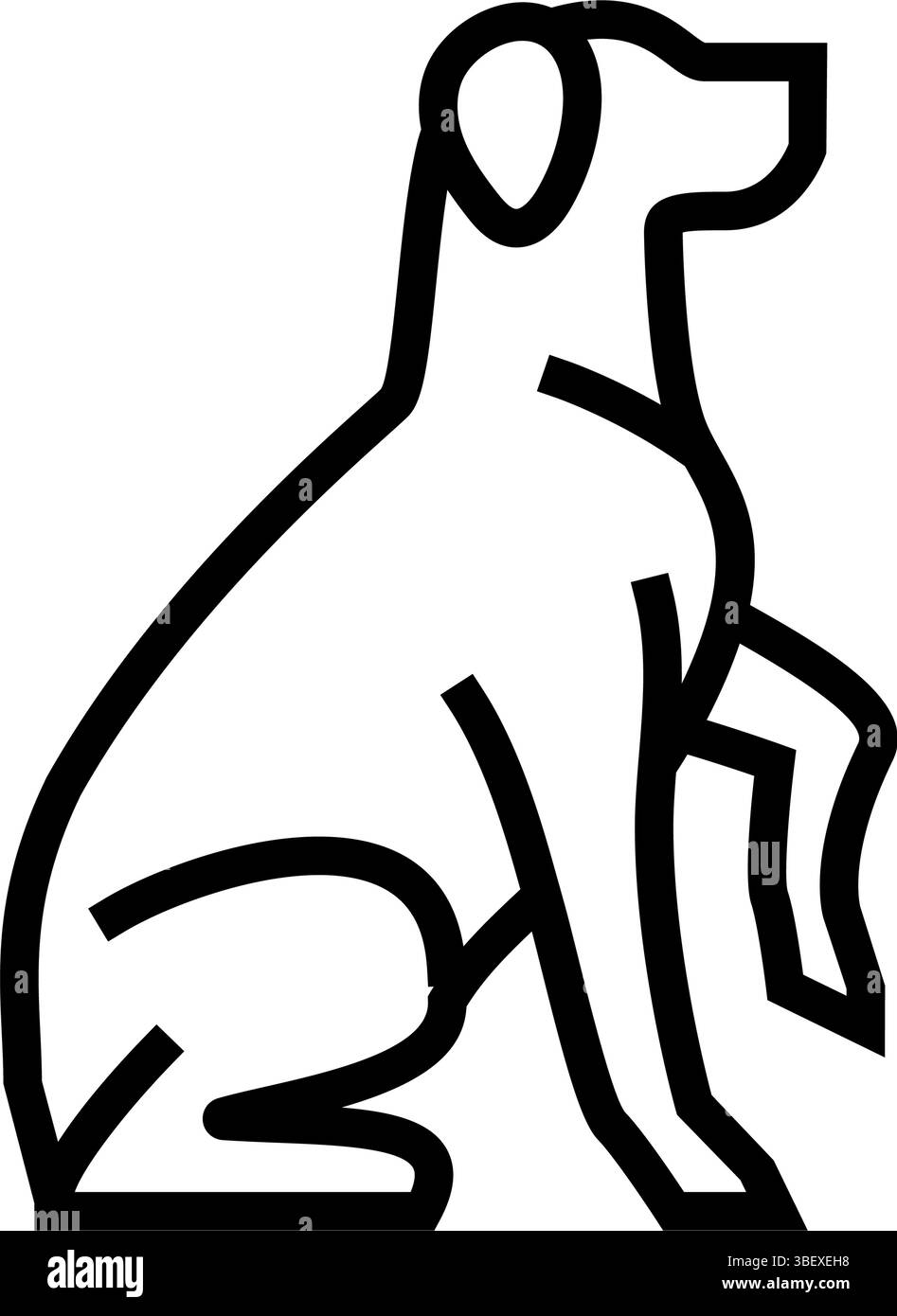 illustrazione vettoriale dell'icona della linea dell'obbedienza della competizione canina Illustrazione Vettoriale