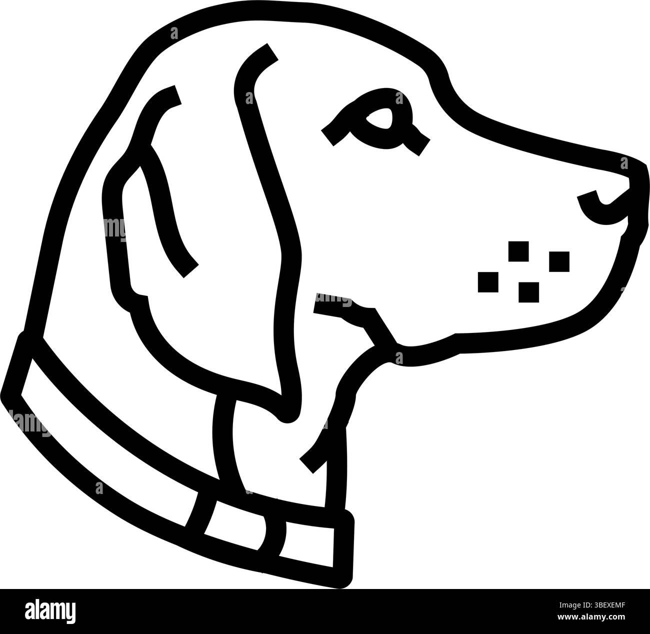 illustrazione vettoriale dell'icona della riga della competizione con il cane da collare Illustrazione Vettoriale