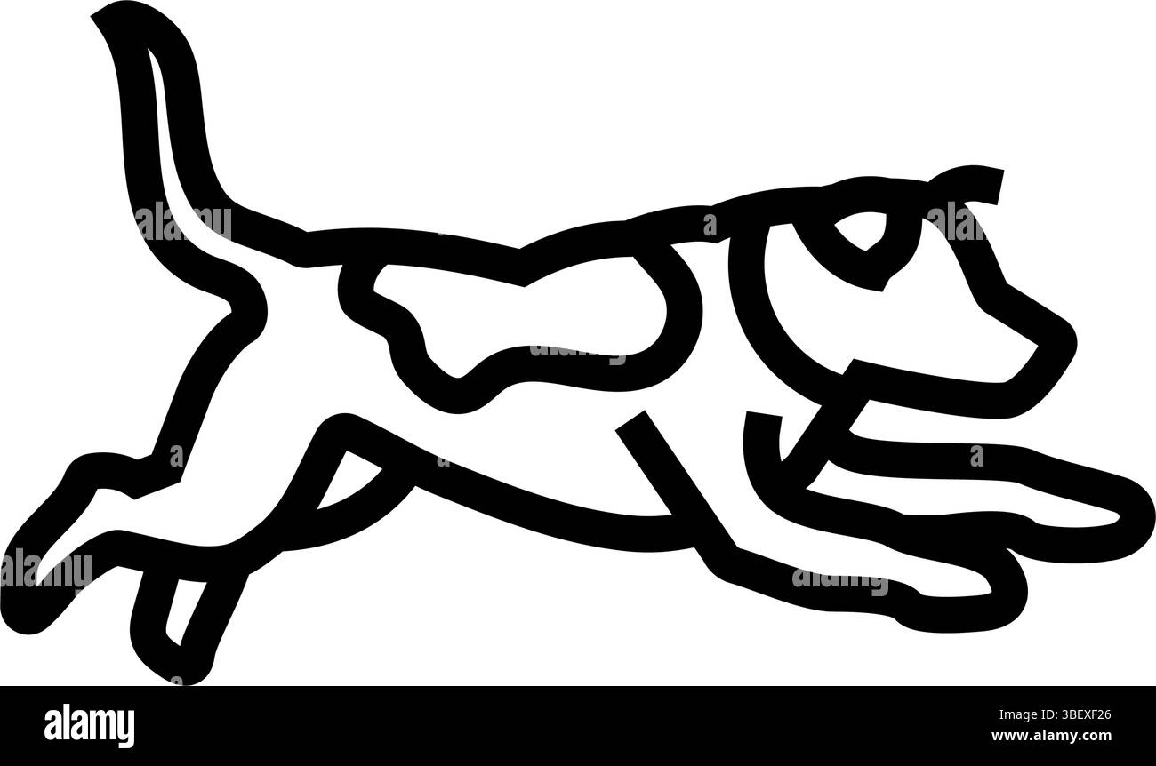 action pose dog concorso show show line icon vettoriale illustrazione Illustrazione Vettoriale
