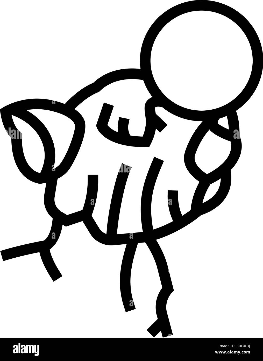 esecuzione di trucchi gara cane mostra illustrazione vettoriale icona linea Illustrazione Vettoriale