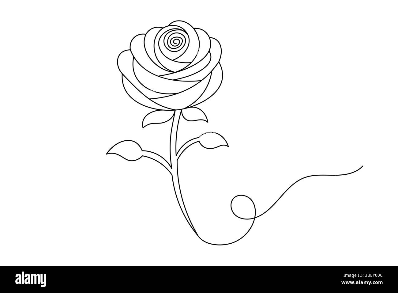 Rose Flower Continuous Line disegna un'elegante One Line Art di una rosa minimalista. illustrazione vettoriale Illustrazione Vettoriale
