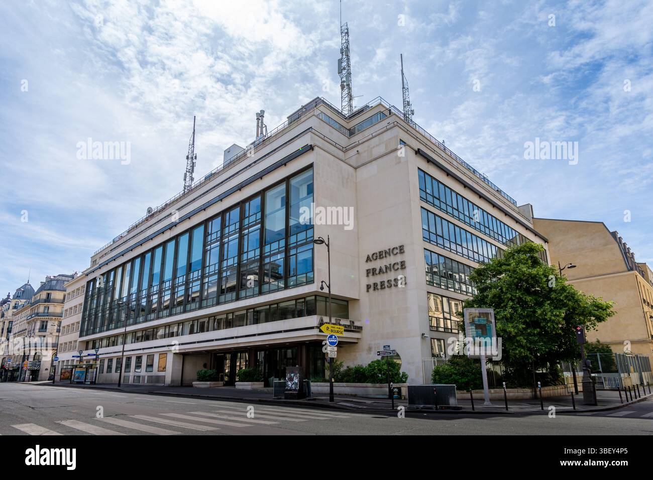 Vista esterna della sede di Agence France-Presse (AFP) , agenzia di stampa multimediale e di interesse generale francese, Parigi, Francia Foto Stock