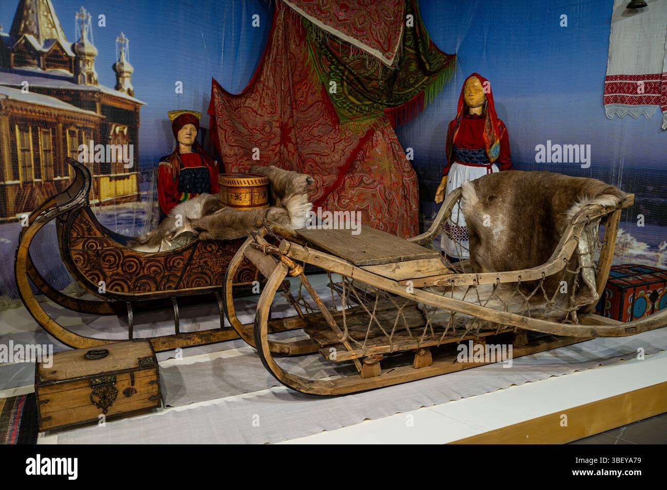 Museo etnografico, Syktyvkar, Repubblica di Komi, Russia Foto Stock