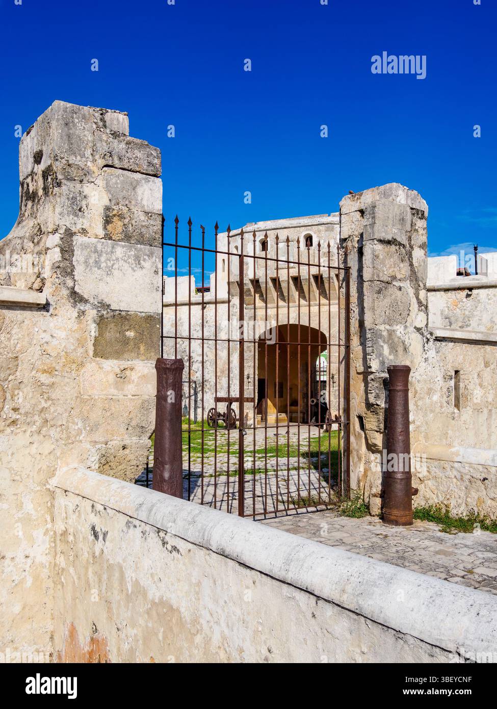 Puerta de Tierra, mura difensive della città vecchia, Campeche City, Campeche State, Messico Foto Stock