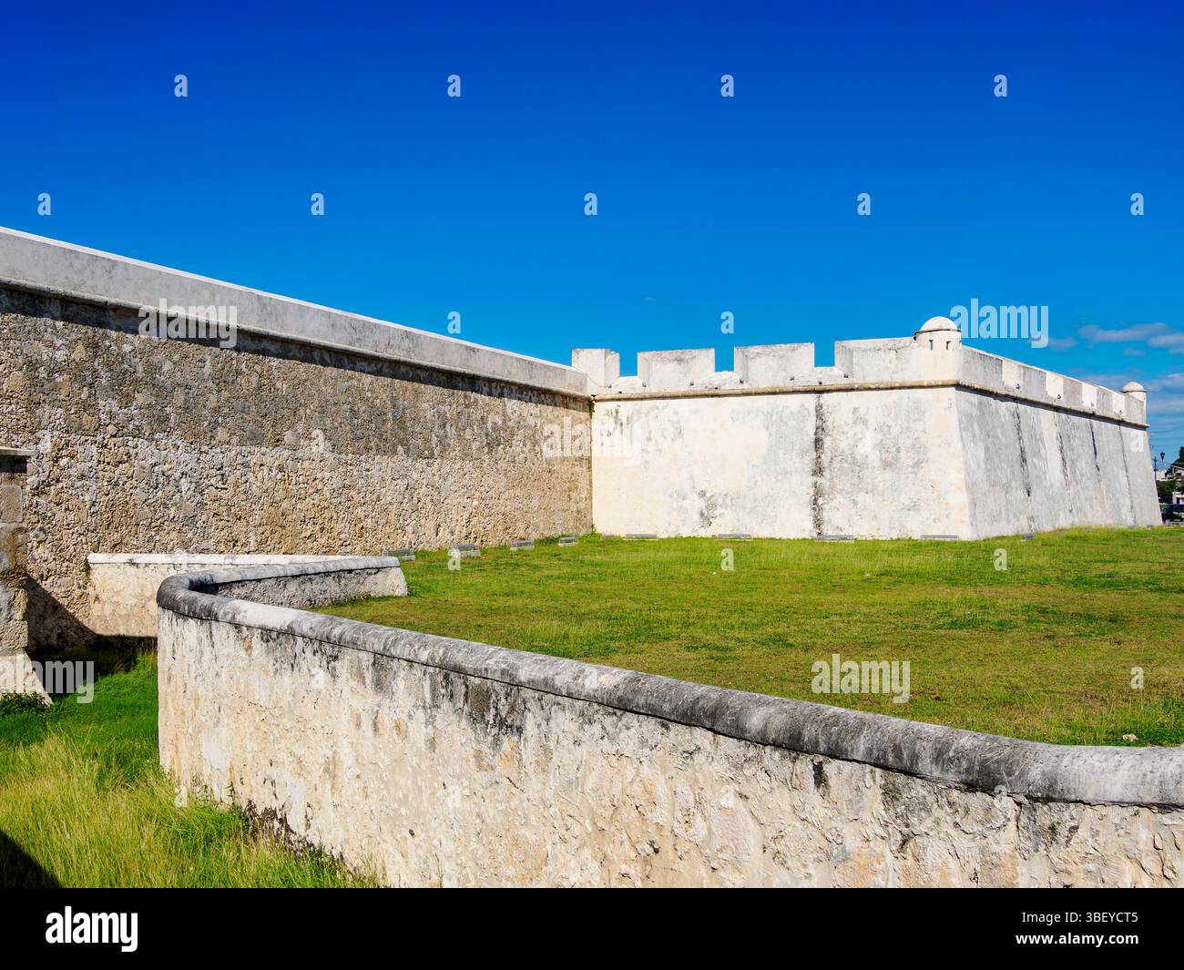 Mura difensive della città vecchia, Campeche City, Campeche State, Messico Foto Stock