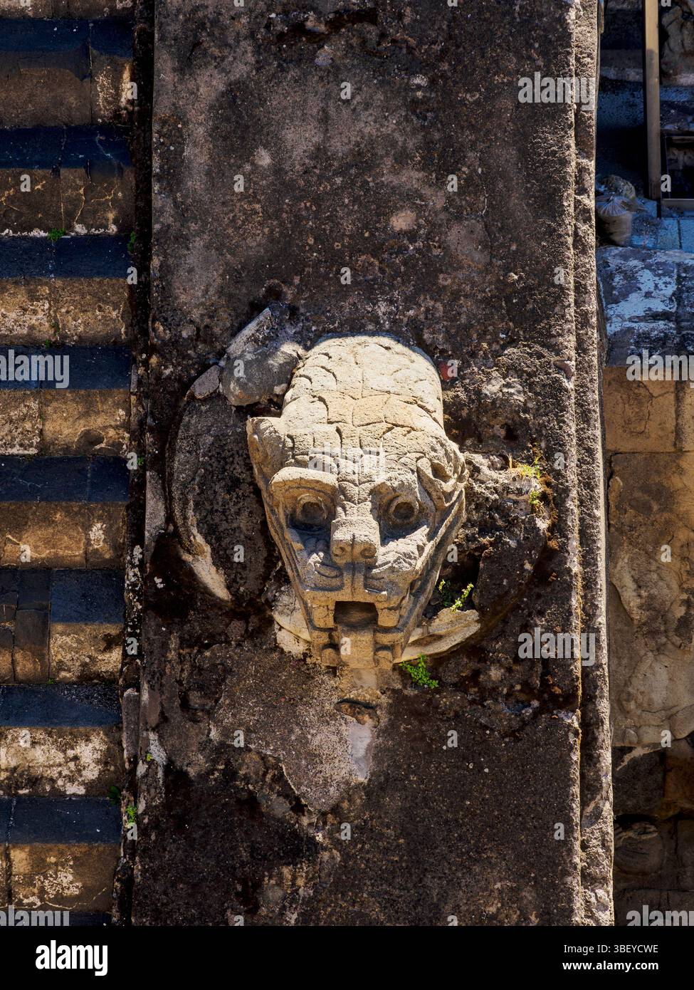 Tempio del Serpente piumato, vista dettagliata, Cittadella, Teotihuacan, Stato del Messico, Messico Foto Stock