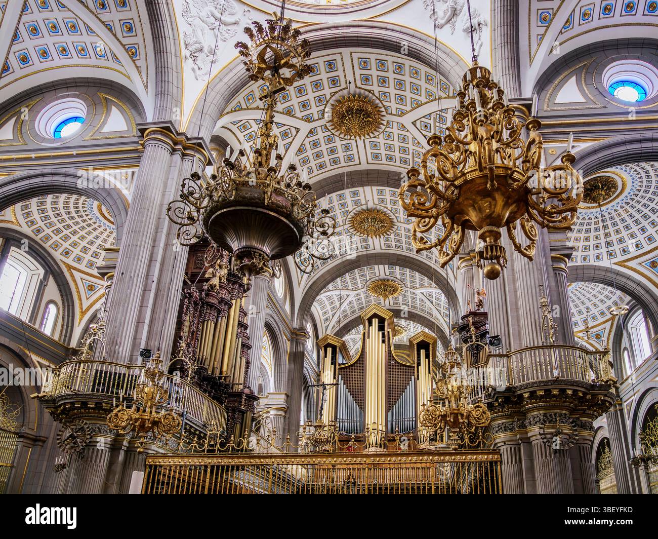 Basilica della Cattedrale di nostra Signora dell'Immacolata Concezione, interno, città di Puebla, Stato di Puebla, Messico Foto Stock