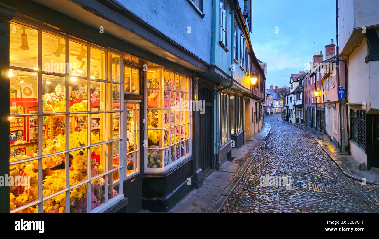 Elm Hill, Norwich, Norfolk Foto Stock