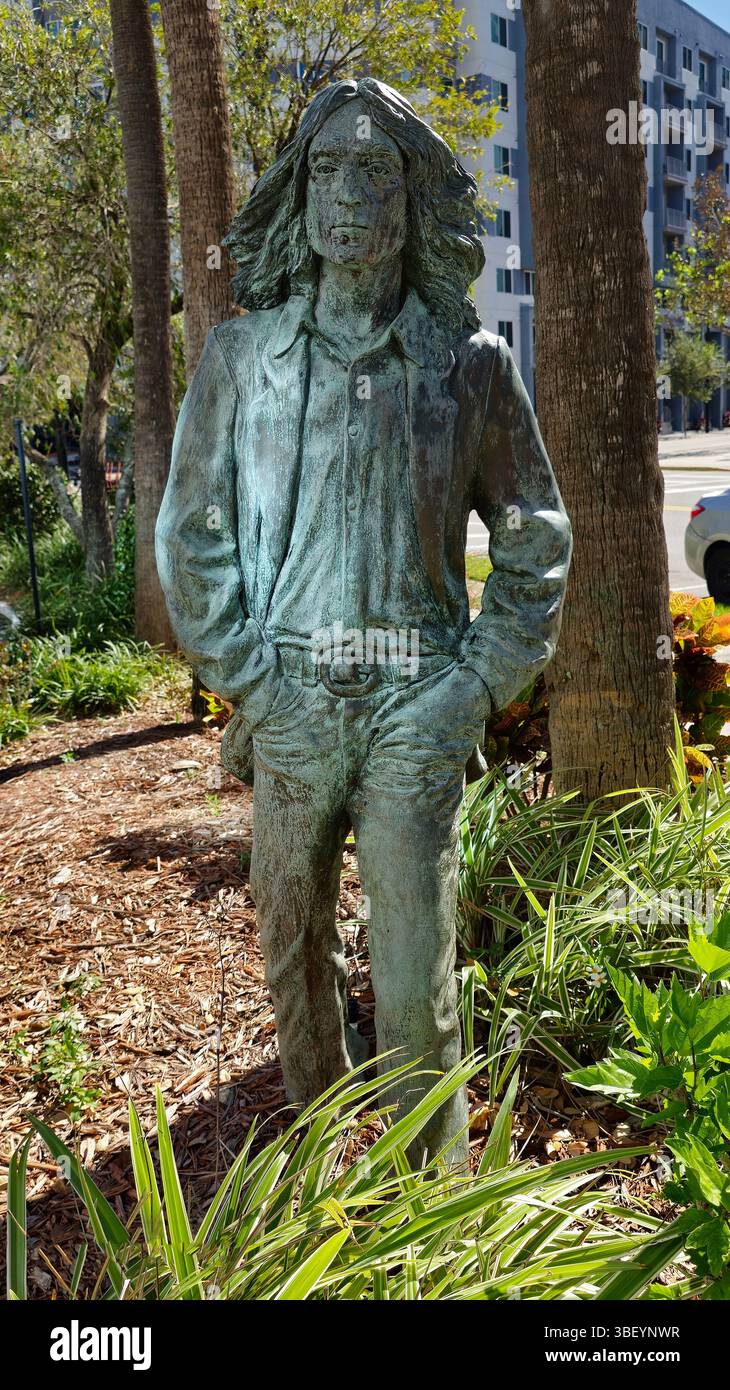 Statua di John Lennon, Tampa, Florida, Stati Uniti d'America Foto Stock