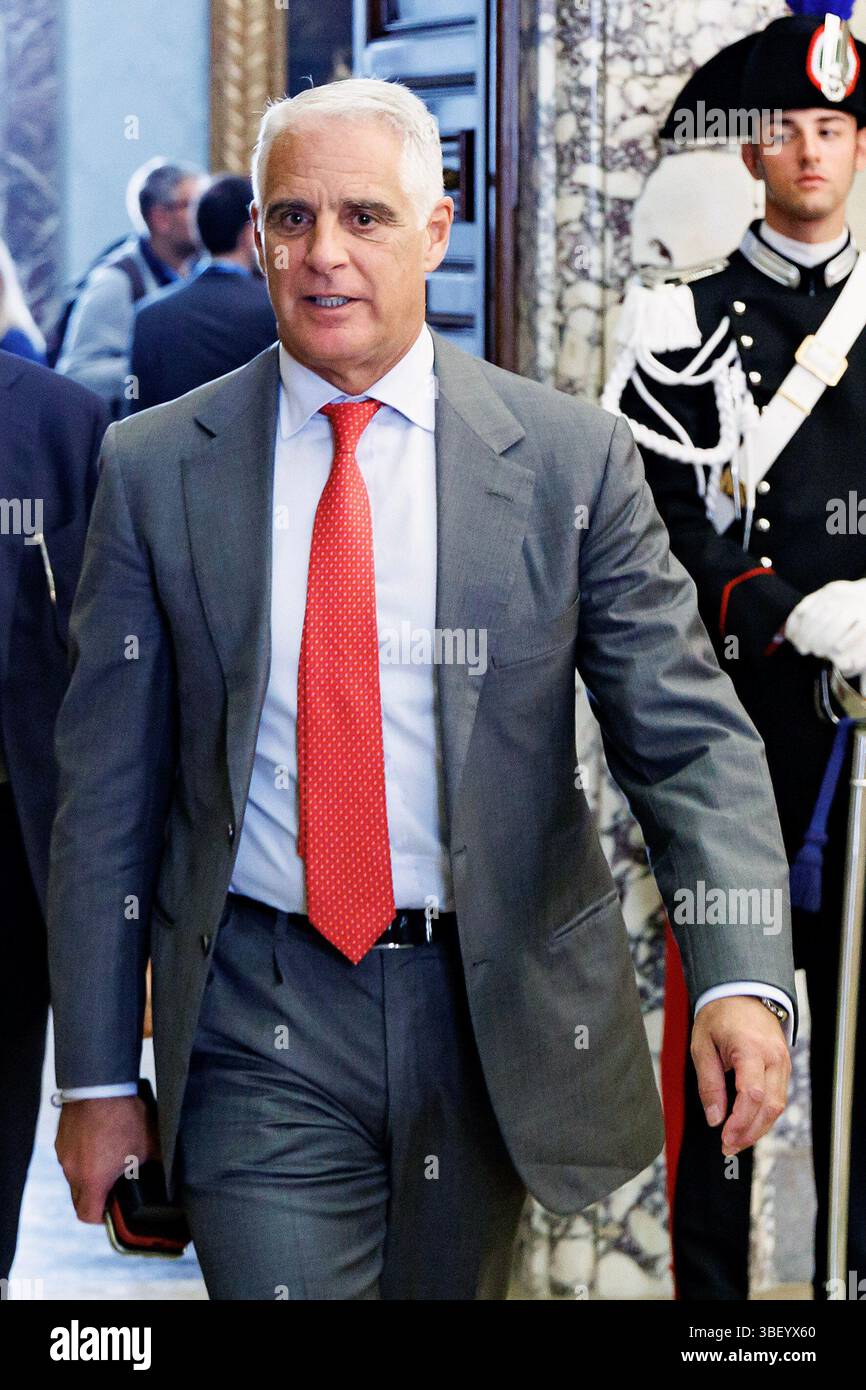 Roma, Italia. 30 maggio 2025. L'ad di Unicredit Andrea Orcel durante la presentazione della relazione annuale della Banca d'Italia, Roma, Venerdì 30 maggio 2025 (foto Roberto Monaldo/LaPresse) CEO di Unicredit Andrea Orcel durante la presentazione del rapporto annuale Banca d'Italia, Roma, venerdì 30 maggio 2025 (foto di Roberto Monaldo/LaPresse) crediti: LaPresse/Alamy Live News Foto Stock