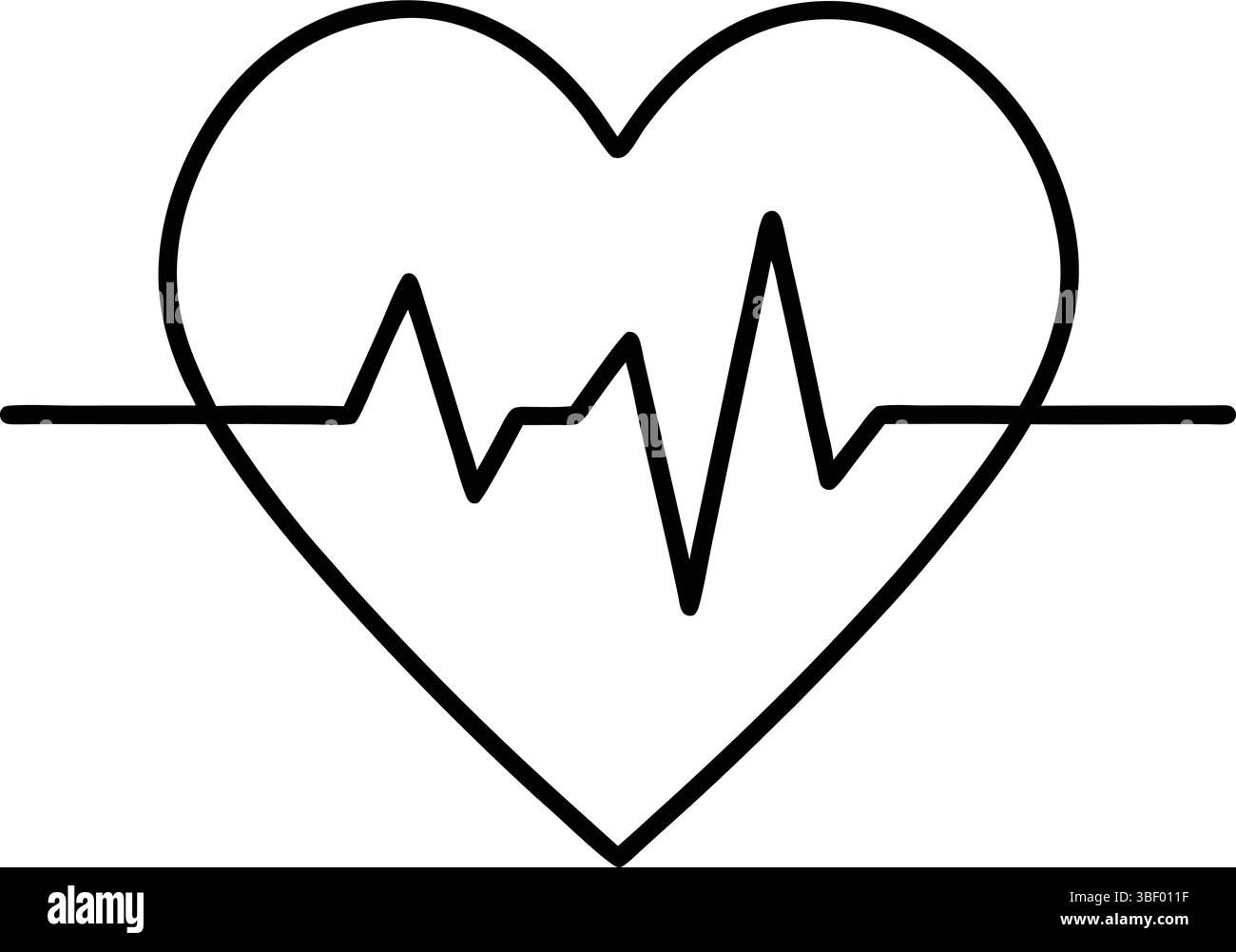 Illustrazione grafica della linea cardiaca ECG minima Illustrazione Vettoriale