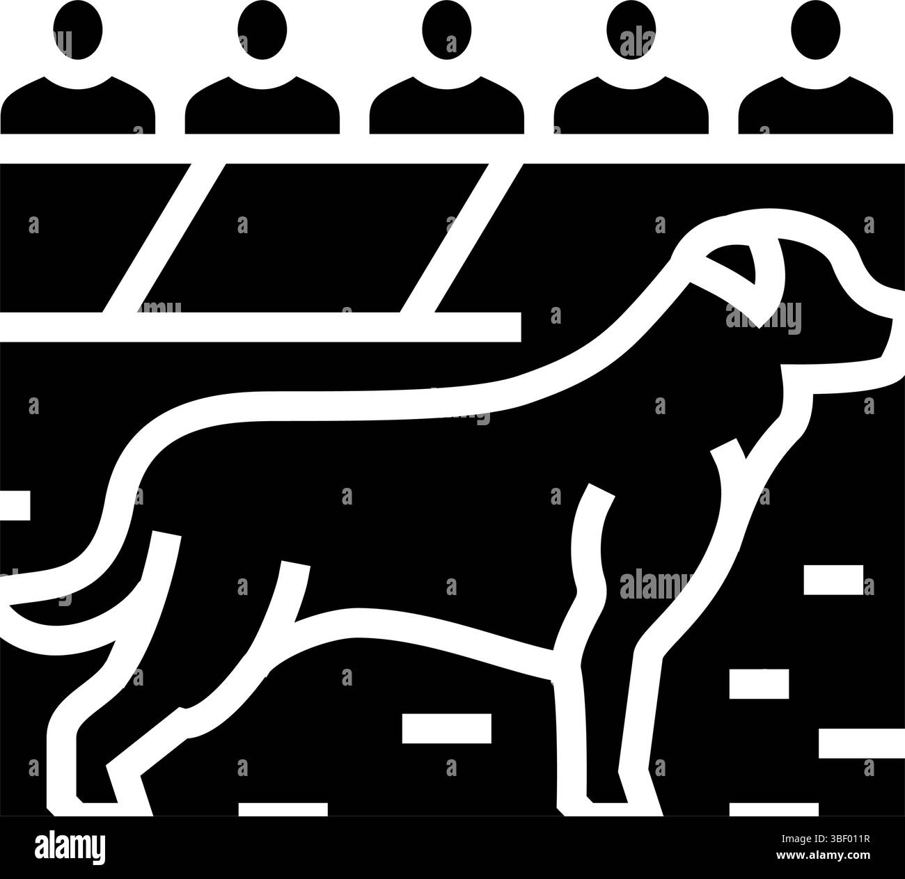 il concorso ring dog mostra un'illustrazione vettoriale dell'icona del glifo Illustrazione Vettoriale