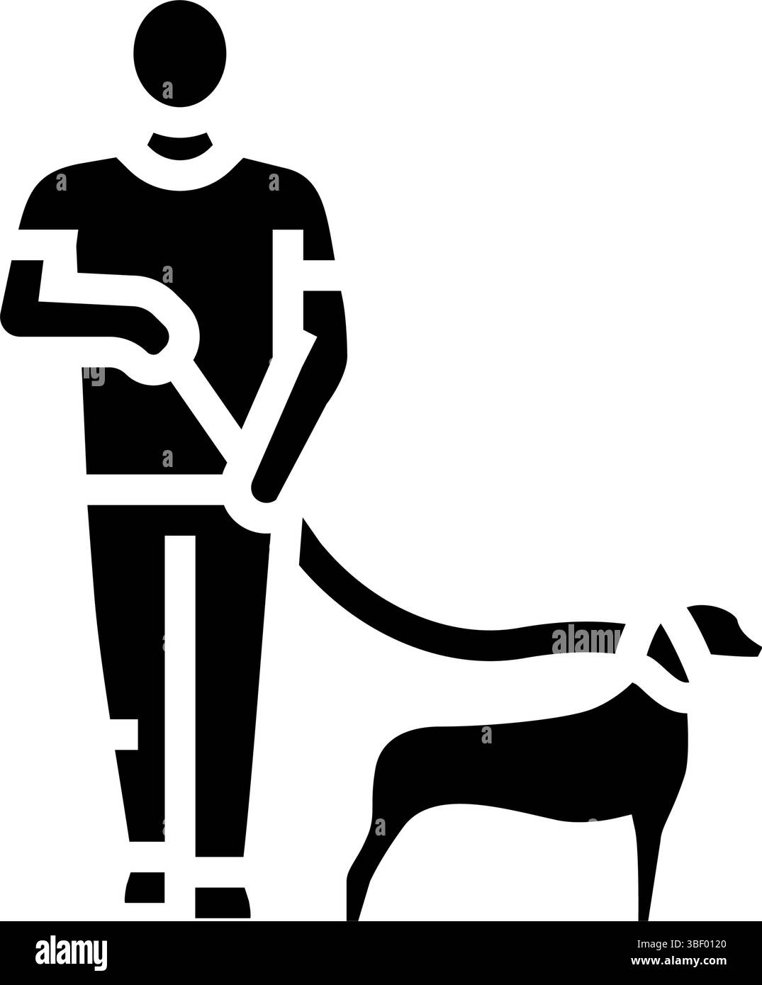 la gara di cani al guinzaglio mostra l'illustrazione del vettore dell'icona glifo Illustrazione Vettoriale