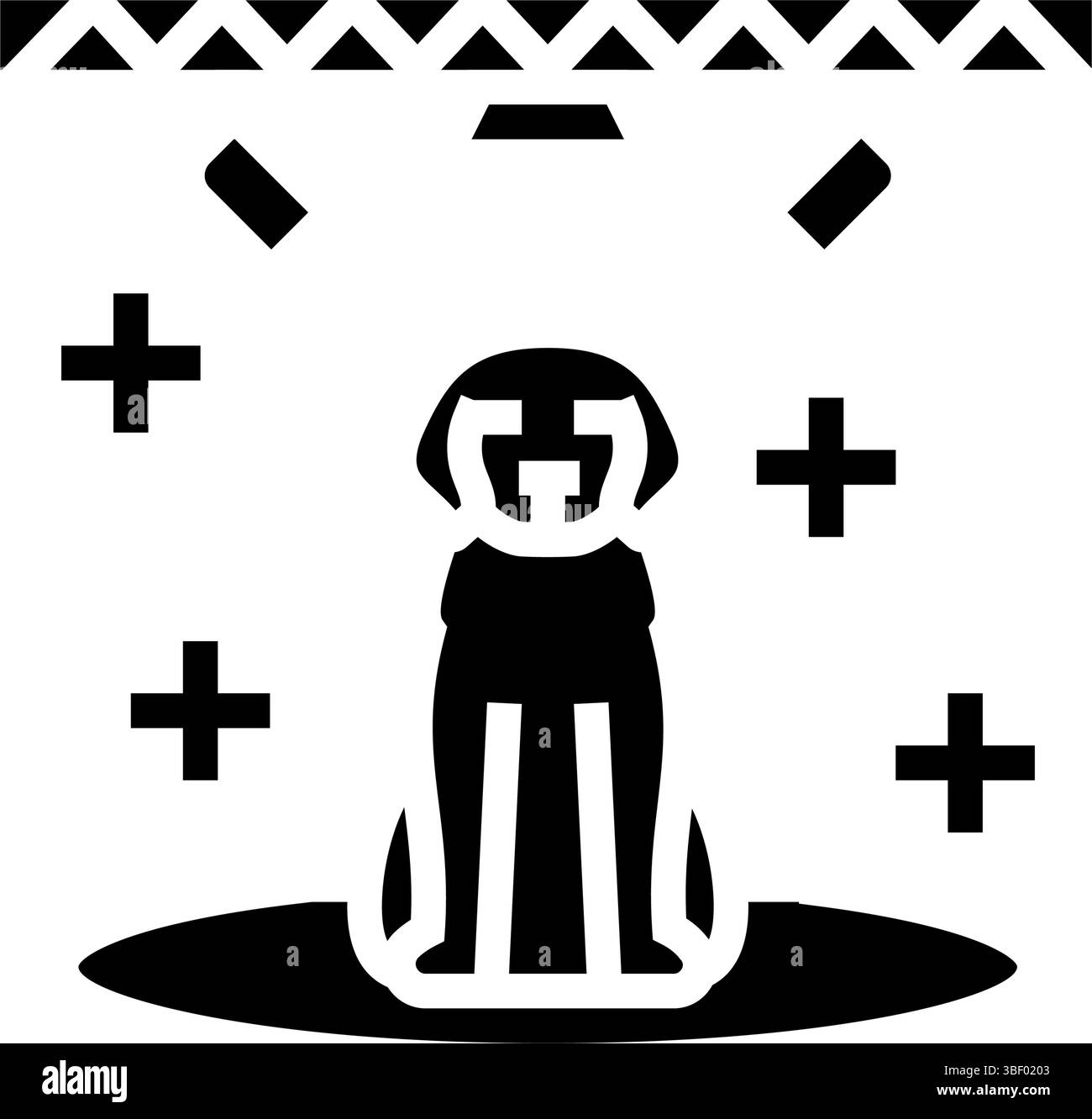 in primo piano il concorso di cani mostra l'illustrazione vettoriale dell'icona del glifo Illustrazione Vettoriale