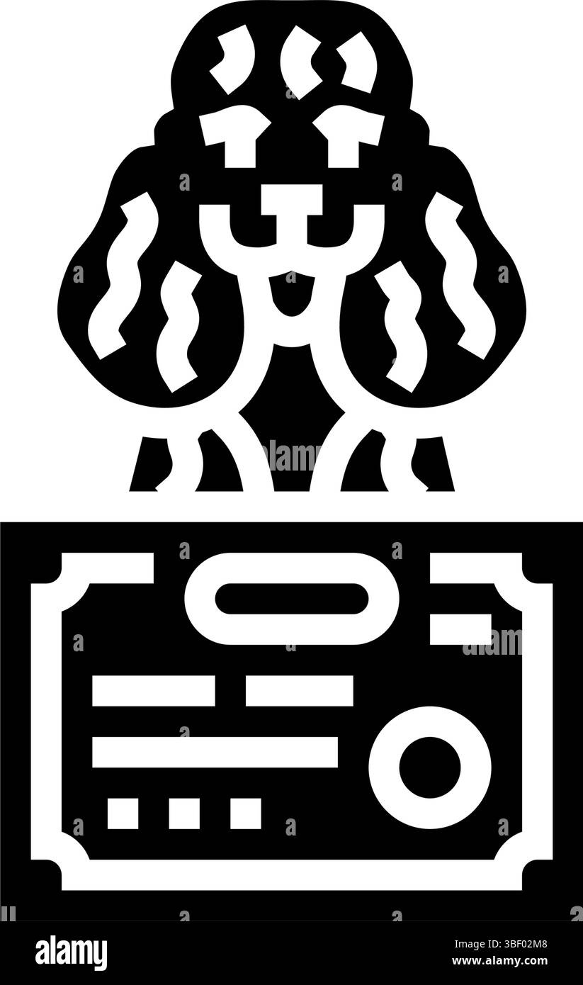 il concorso per cani certificati mostra un'illustrazione vettoriale dell'icona glifo Illustrazione Vettoriale