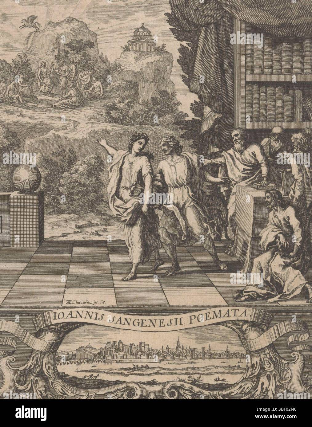 Staten van Holland en West-Friesland, Schenk, Petrus, Kuchin een sineesche stadt in het lanternschap Pechino, aen de River Guei, la volta comune dei rifugiati di Sina e Corea, Kuchin urbs regione Pechino, faccia sulla città cinese di Tianjin, verso - timbrato, faccia sul porto di Tianjin, con alcune navi a vela (europee), e costruzione sullo sfondo, stampa, topografia, stampe, topografia, stampe. altezza 216 mm, larghezza 268 mm, macchina di stampa, 1702 - 1702, carta, incisione, incisione (processo di stampa), incisione, incisione, pubblicazione (evento), pubblicazione, editore, emittente, prestazione di privilegi Foto Stock